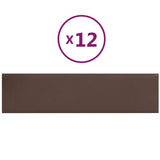 Vidaxl -Wandplatten 12 ST 1,08 m² 60x15 cm künstliches Lederbraun