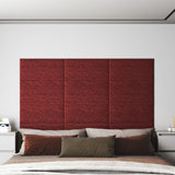 Vidaxl Wandpaneele 12 ST 2,16 m² 60 x 30 cm Stoff Weinrot