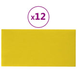 Vidaxl -Wandplatten 12 ST 2,16 m² 60 x 30 cm Stoff hellgelb