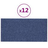 Vidaxl -Wandplatten 12 ST 2,16 m² 60 x 30 cm Stoff blau