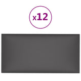 Vidaxl Wandpaneele 12 ST 2,16 m² 60x30 cm Künstliches Ledergrau grau