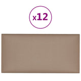 Vidaxl -Wandplatten 12 Stcs 2,16 m² 60 x 30 cm Kunstleder Cappuccinocleur