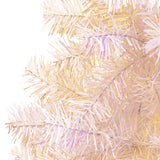 Vidaxl Kunstkerstboom mit schillernden Enden 120 cm PVC Weiß