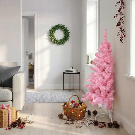 Vidaxx künstlicher Weihnachtsbaum mit Standardhälfte 120 cm PVC rosa