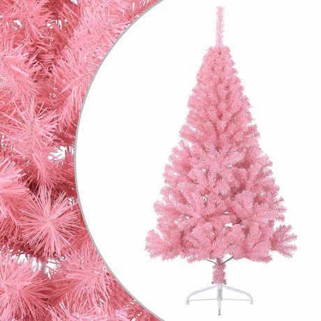 Vidaxl Kunstkerstboom mit Standardhälfte 150 cm PVC Pink