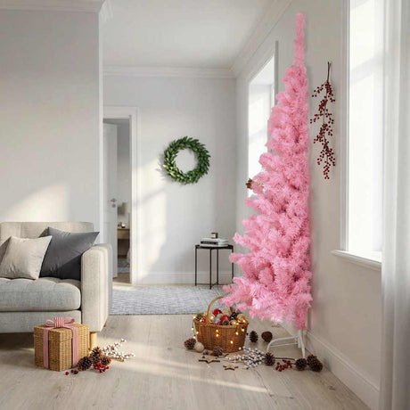 Vidaxl Kunstkerstboom mit Standardhälften 210 cm PVC Pink