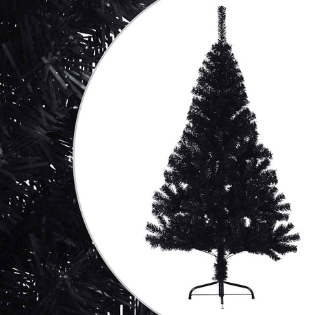 Vidaxl Kunstkerstboom mit Standard halb nach 120 cm PVC Schwarz