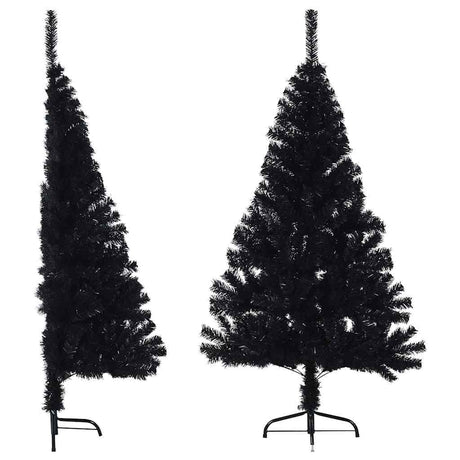 Vidaxl Kunstkerstboom mit Standardhälfte 150 cm PVC Schwarz