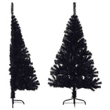 Vidaxl Kunstkerstboom mit Standardhälfte 150 cm PVC Schwarz