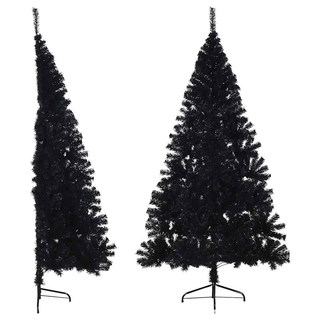 Vidaxl Kunstkerstboom mit Standardhälfte 180 cm PVC Schwarz