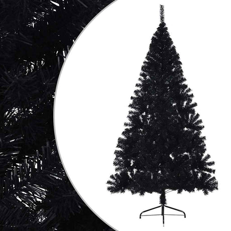 Vidaxl Kunstkerstboom mit Standardhälfte 180 cm PVC Schwarz