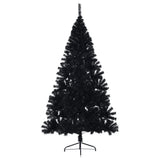 Vidaxl Kunstkerstboom mit Standardhälfte 210 cm PVC Schwarz