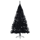Vidaxl Kunstkerstboom mit Standardhälfte 240 cm PVC Schwarz