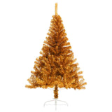 Vidaxl Kunstkerstboom Hälfte mit Standard mit einer goldenen Kappe von 120 cm