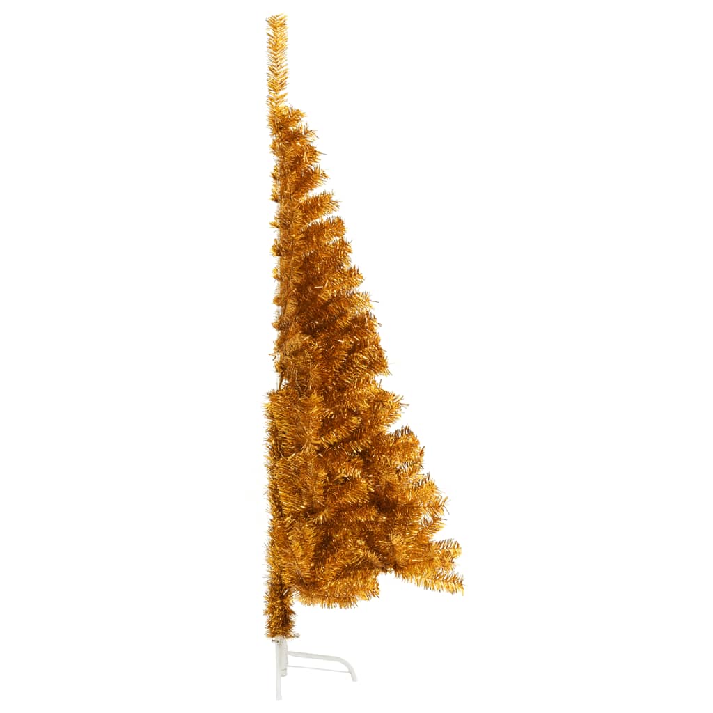 Vidaxl Kunstkerstboom Hälfte mit Standard mit einer goldenen Kappe von 120 cm
