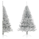 Vidaxl Kunstkerstboom Hälfte mit Standard mit einer Standardkappe silberfarben
