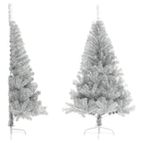 Vidaxl Kunstkerstboom Hälfte mit Standard mit einer Standard -Silberkappe von 180 cm