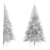 Vidaxl Kunstkerstboom Hälfte mit Standard 210 cm PET Silberfarbe