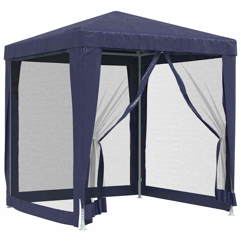 Vidaxl -Partyzelt mit 4 -Mesh -Seitenwänden 2x2 M HDPE Blau