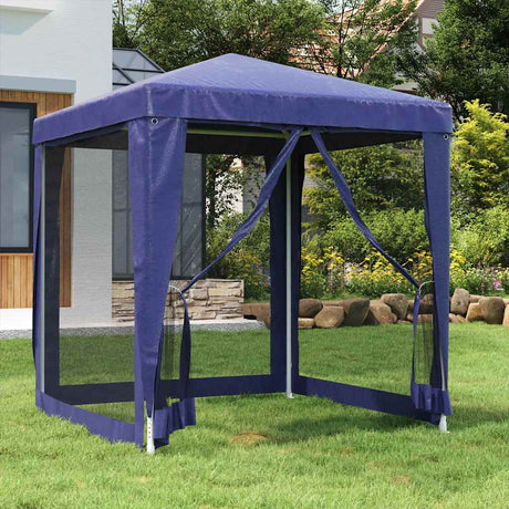Vidaxl -Partyzelt mit 4 -Mesh -Seitenwänden 2x2 M HDPE Blau