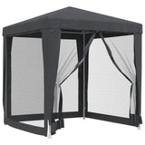 VIDAXL -Partyzelt mit 4 -Mesh -Seitenwänden 2x2 M HDPE -Anthrazit -gelöscht