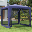 VidaXL Partyzelt mit 4 Mesh-Seitenwänden 2,5x2,5 m HDPE blau