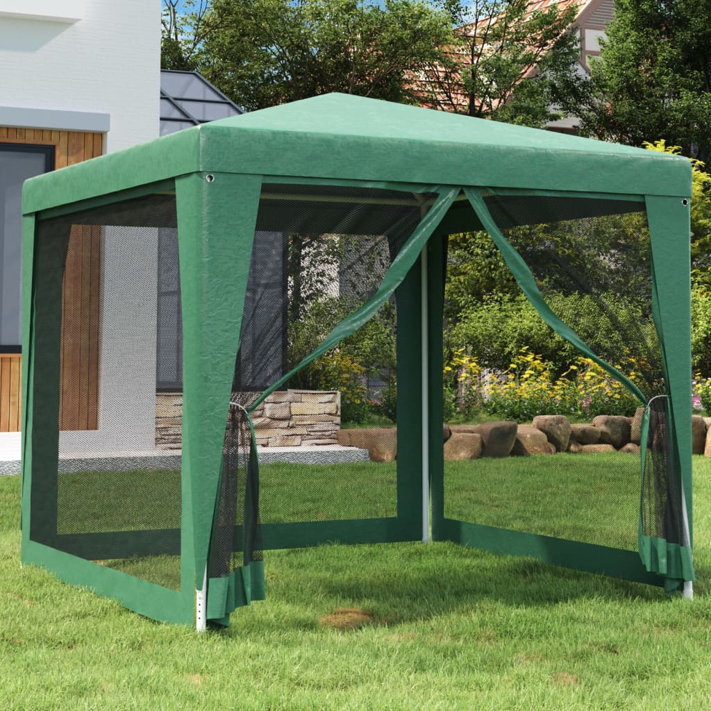 VidaXL Partyzelt mit 4 Mesh-Seitenwänden 2,5x2,5 m HDPE grün