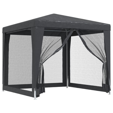 VidaXL Partyzelt mit 4 Mesh-Seitenwänden 2,5x2,5 m HDPE Anthrazit