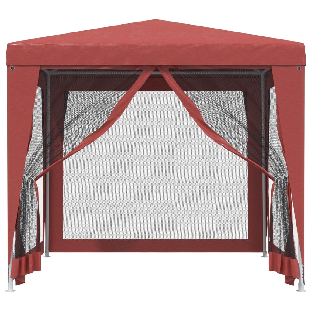 VidaXL Partyzelt mit 4 Mesh-Seitenwänden 2,5x2,5 m HDPE rot