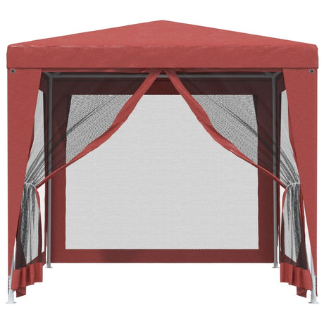 VidaXL Partyzelt mit 4 Mesh-Seitenwänden 2,5x2,5 m HDPE rot