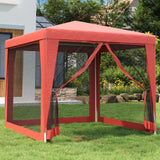 VidaXL Partyzelt mit 4 Mesh-Seitenwänden 2,5x2,5 m HDPE rot