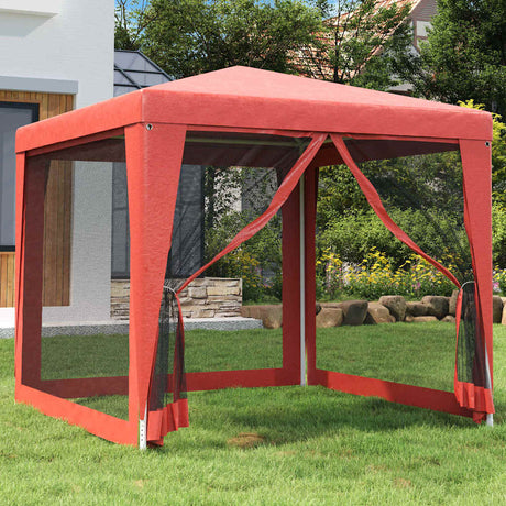 VidaXL Partyzelt mit 4 Mesh-Seitenwänden 2,5x2,5 m HDPE rot