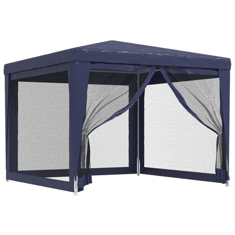 VIDAXL -Partyzelt mit 4 -Mesh -Seitenwänden 3x3 M HDPE Blau