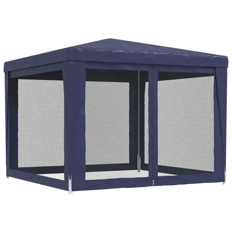 VIDAXL -Partyzelt mit 4 -Mesh -Seitenwänden 3x3 M HDPE Blau