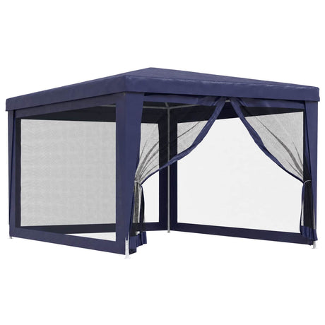 Vidaxl -Partyzelt mit 4 -Mesh -Seitenwänden 3x4 M HDPE Blau