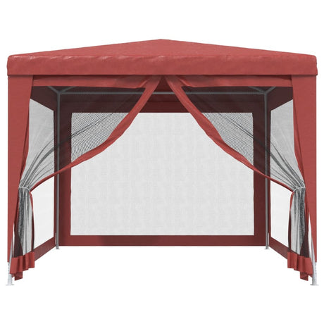 Vidaxl -Partyzelt mit 4 -Mesh -Seitenwänden 3x4 M HDPE -Rot