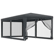VIDAXL -Partyzelt mit 6 -Mesh -Seitenwänden 3x6 M HDPE -Anthrazit -gelöscht