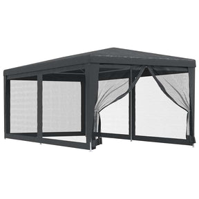 VIDAXL -Partyzelt mit 6 -Mesh -Seitenwänden 3x6 M HDPE -Anthrazit -gelöscht