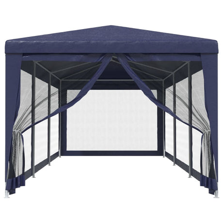 Vidaxl -Partyzelt mit 8 -Mesh -Seitenwänden 3x9 M HDPE Blau