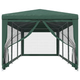 Vidaxl -Partyzelt mit 8 -Mesh -Seitenwänden 3x9 M HDPE Green