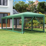Vidaxl -Partyzelt mit 8 -Mesh -Seitenwänden 3x9 M HDPE Green