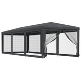 VIDAXL -Partyzelt mit 8 -Mesh -Seitenwänden 3x9 M HDPE Anthrazit -gelöscht