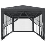 VIDAXL -Partyzelt mit 8 -Mesh -Seitenwänden 3x9 M HDPE Anthrazit -gelöscht