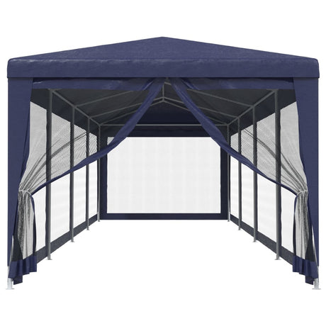 VIDAXL -Partyzelt mit 10 Mesh Seitenwänden 3x12 M HDPE Blau