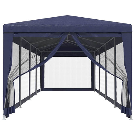 VIDAXL -Partyzelt mit 10 Mesh Seitenwänden 3x12 M HDPE Blau