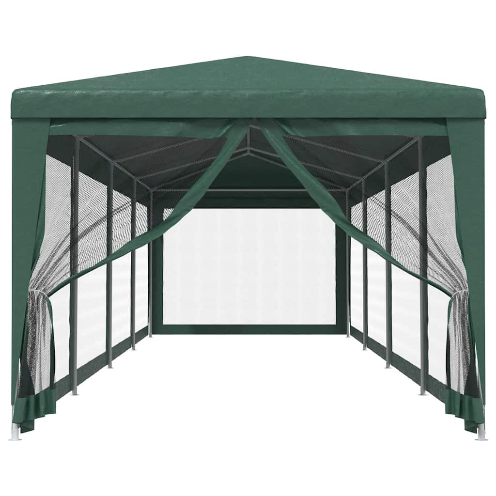 VIDAXL -Partyzelt mit 10 Mesh Seitenwänden 3x12 M HDPE Green