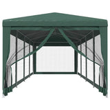 VIDAXL -Partyzelt mit 10 Mesh Seitenwänden 3x12 M HDPE Green