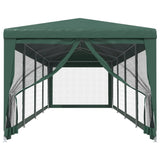 VIDAXL -Partyzelt mit 10 Mesh Seitenwänden 3x12 M HDPE Green