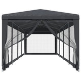 VIDAXL -Partyzelt mit 10 -Mesh -Seitenwänden 3x12 M HDPE -Anthrazit -gelöscht