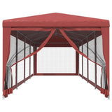 VIDAXL -Partyzelt mit 10 -Mesh -Seitenwänden 3x12 M HDPE -Rot
